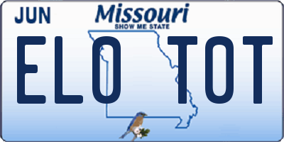 MO license plate EL0T0T