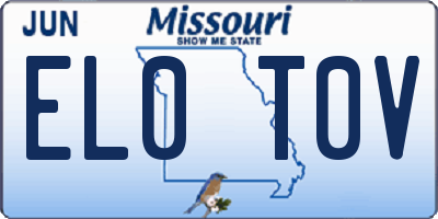 MO license plate EL0T0V
