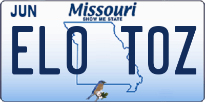MO license plate EL0T0Z