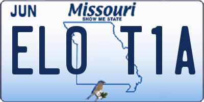 MO license plate EL0T1A