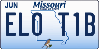 MO license plate EL0T1B