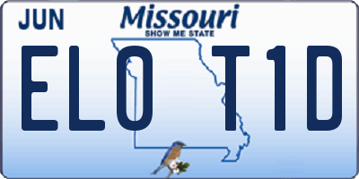 MO license plate EL0T1D