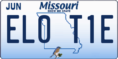 MO license plate EL0T1E