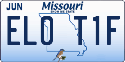 MO license plate EL0T1F