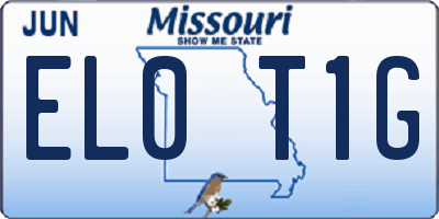 MO license plate EL0T1G