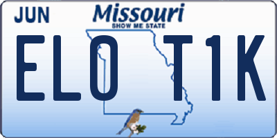 MO license plate EL0T1K