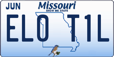 MO license plate EL0T1L