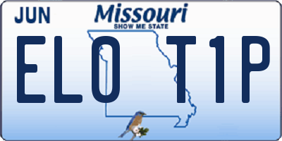 MO license plate EL0T1P