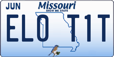 MO license plate EL0T1T