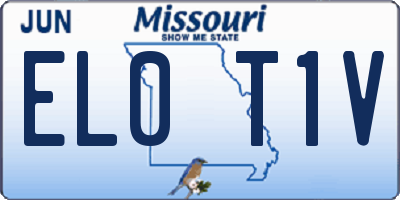 MO license plate EL0T1V