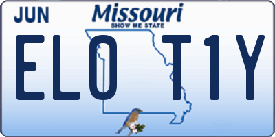 MO license plate EL0T1Y