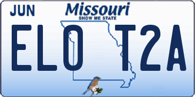 MO license plate EL0T2A