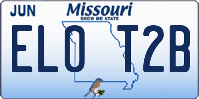 MO license plate EL0T2B