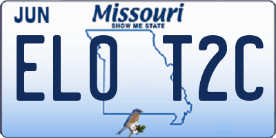 MO license plate EL0T2C