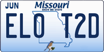 MO license plate EL0T2D