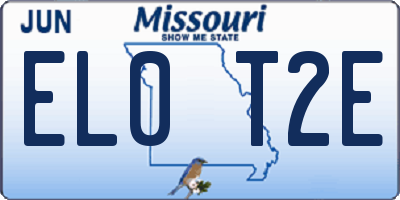 MO license plate EL0T2E