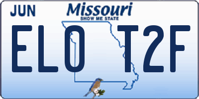 MO license plate EL0T2F