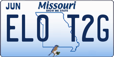MO license plate EL0T2G
