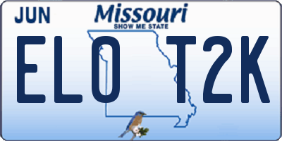 MO license plate EL0T2K