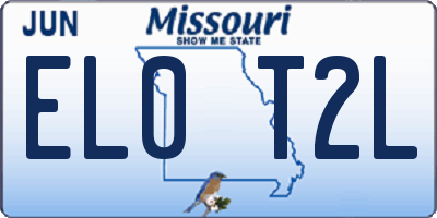 MO license plate EL0T2L