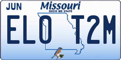 MO license plate EL0T2M