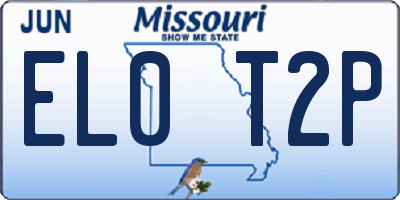 MO license plate EL0T2P