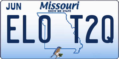 MO license plate EL0T2Q