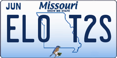 MO license plate EL0T2S