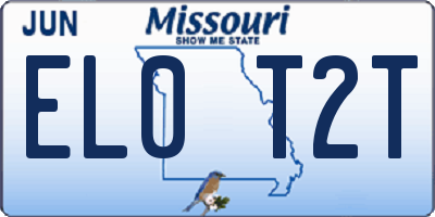 MO license plate EL0T2T