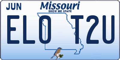 MO license plate EL0T2U