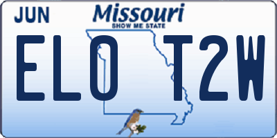 MO license plate EL0T2W