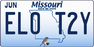 MO license plate EL0T2Y