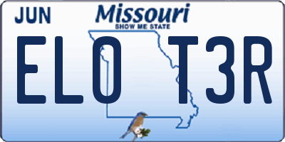 MO license plate EL0T3R