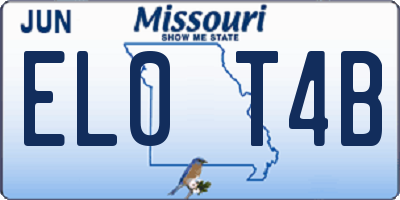 MO license plate EL0T4B