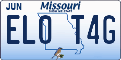 MO license plate EL0T4G