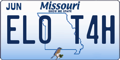 MO license plate EL0T4H