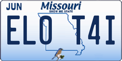 MO license plate EL0T4I