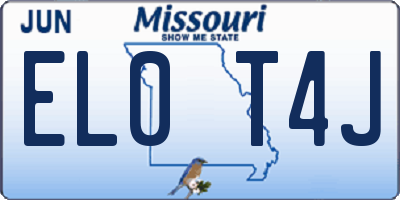 MO license plate EL0T4J