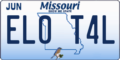 MO license plate EL0T4L
