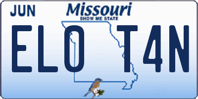 MO license plate EL0T4N