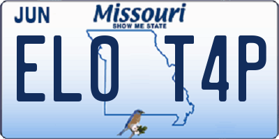 MO license plate EL0T4P