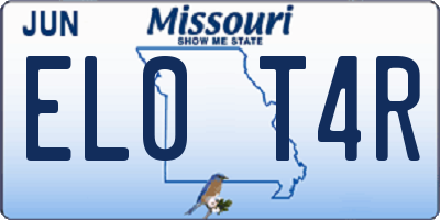 MO license plate EL0T4R