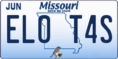 MO license plate EL0T4S