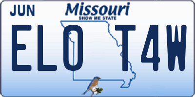MO license plate EL0T4W