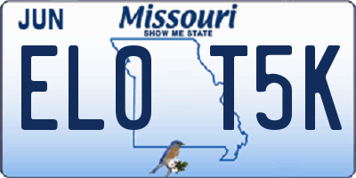 MO license plate EL0T5K