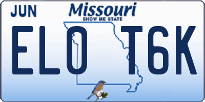 MO license plate EL0T6K