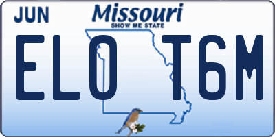 MO license plate EL0T6M