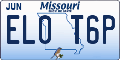 MO license plate EL0T6P