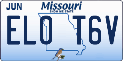 MO license plate EL0T6V