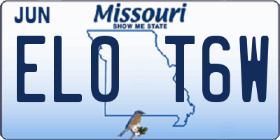 MO license plate EL0T6W